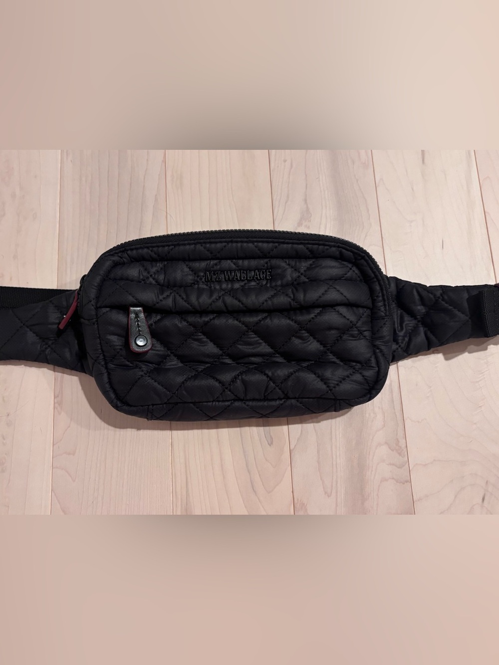 MZ Wallace Black Quilted Waist Pack with Subtle Logo